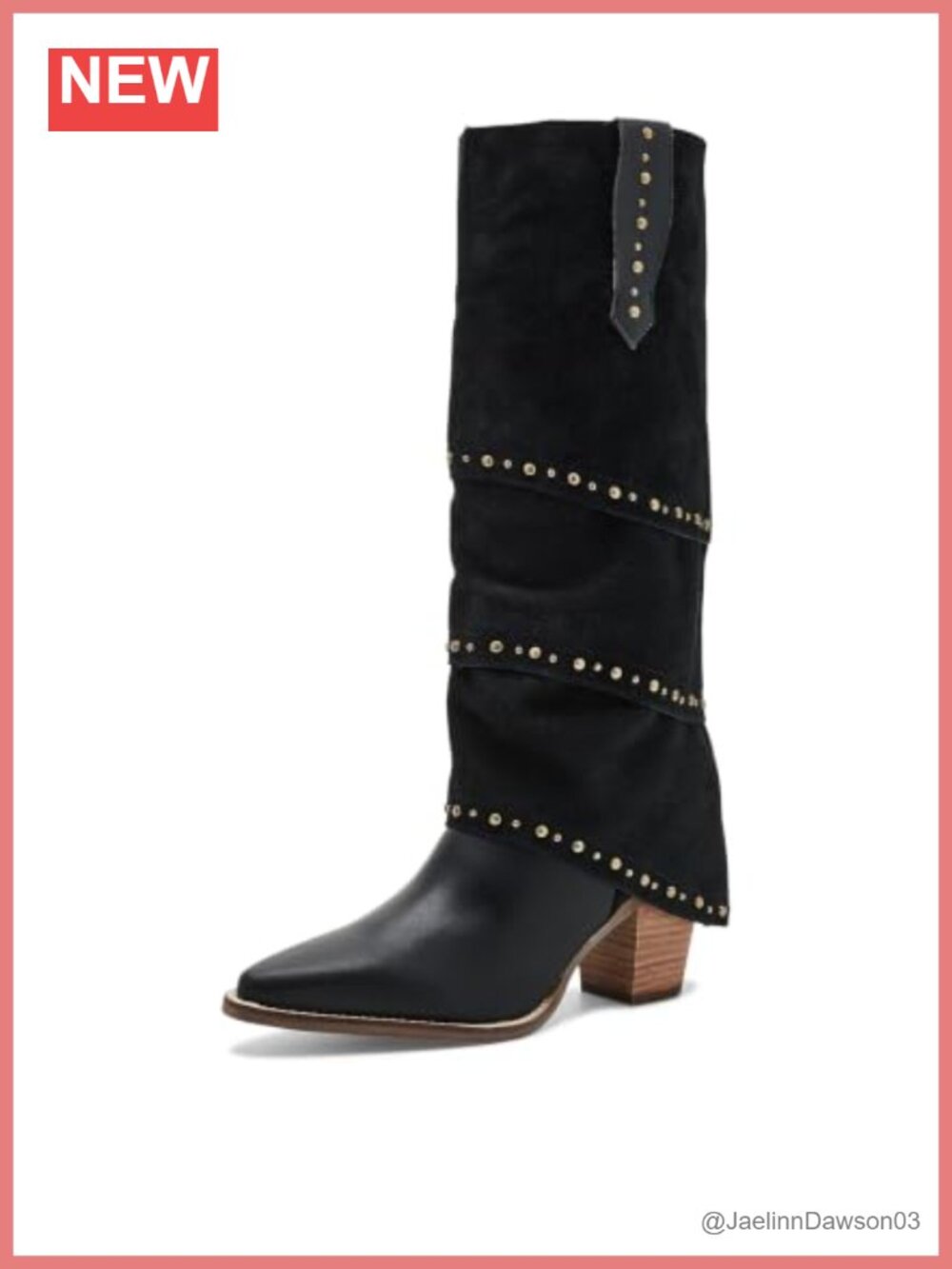 Snip Toe Pull On Knee High Suede Shaft Real Leather Western Boot